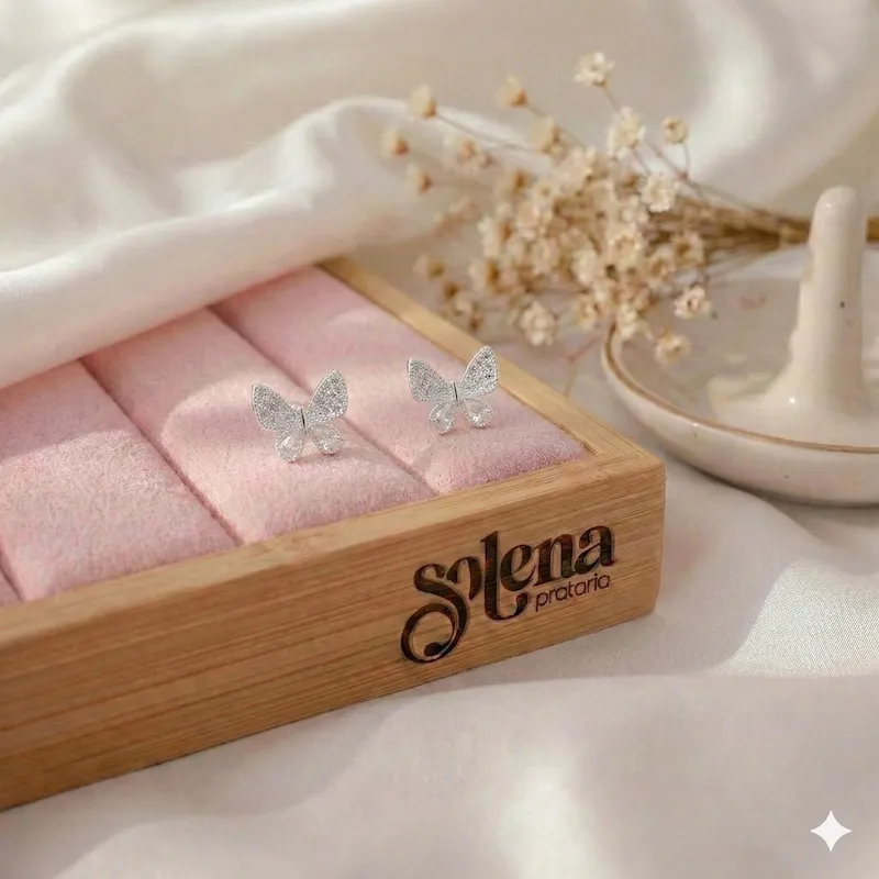 Brinco Borboleta com Zircônia Folheado — foto 3