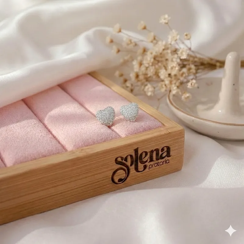 Brinco Coração Zircônia M Folheado — foto 2