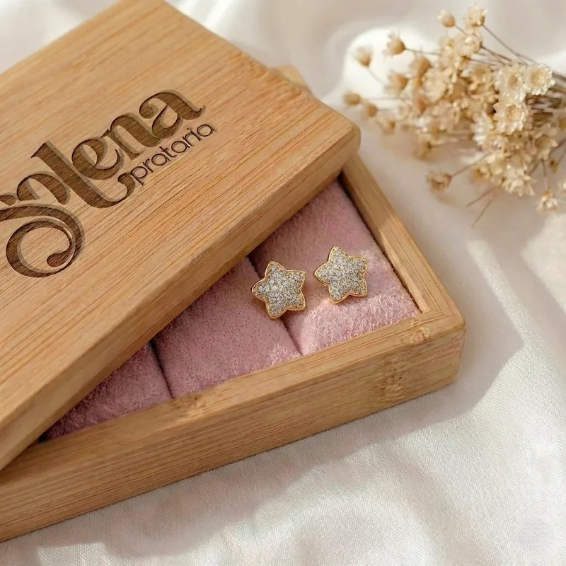 Brinco Trevo Zircônia Folheado — foto 2