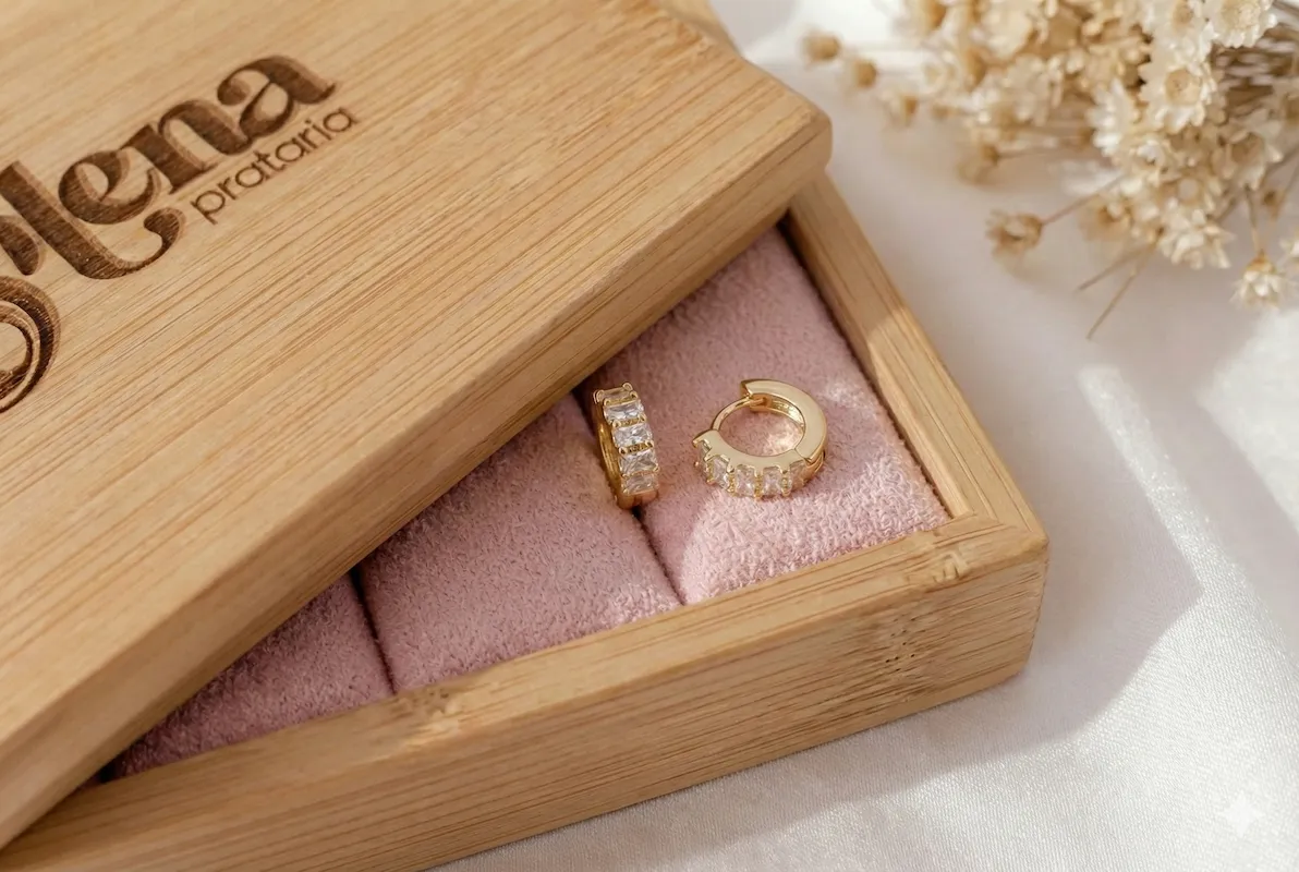 Mini Argola Zircônia Folheada — foto 3