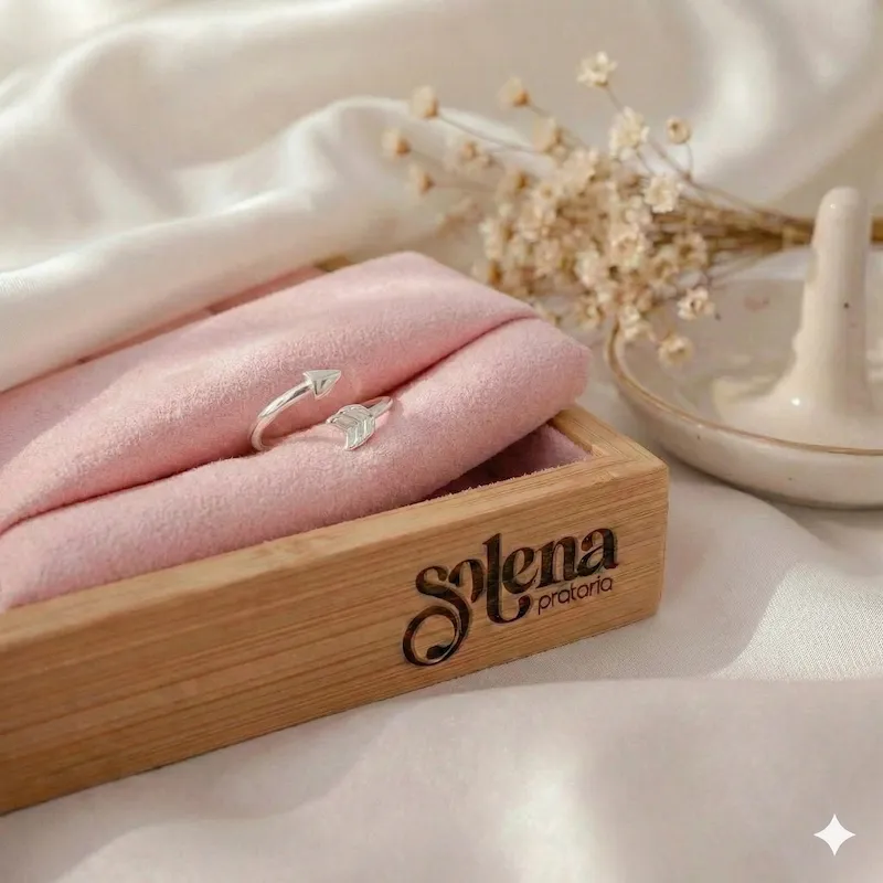 Anel Regulável Flecha Folheado Prata — foto 2