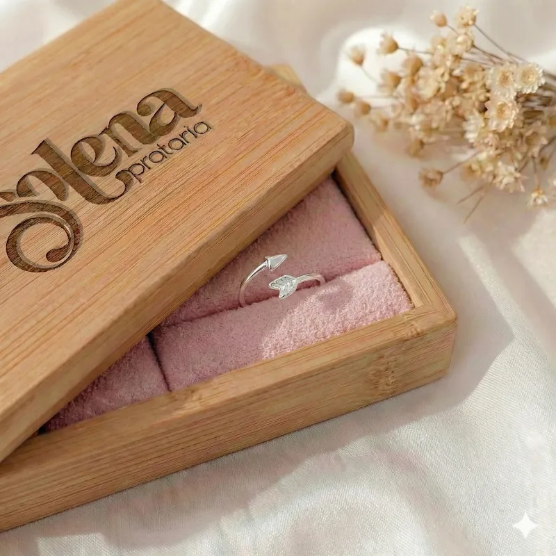 Anel Regulável Flecha Folheado Prata — foto 4