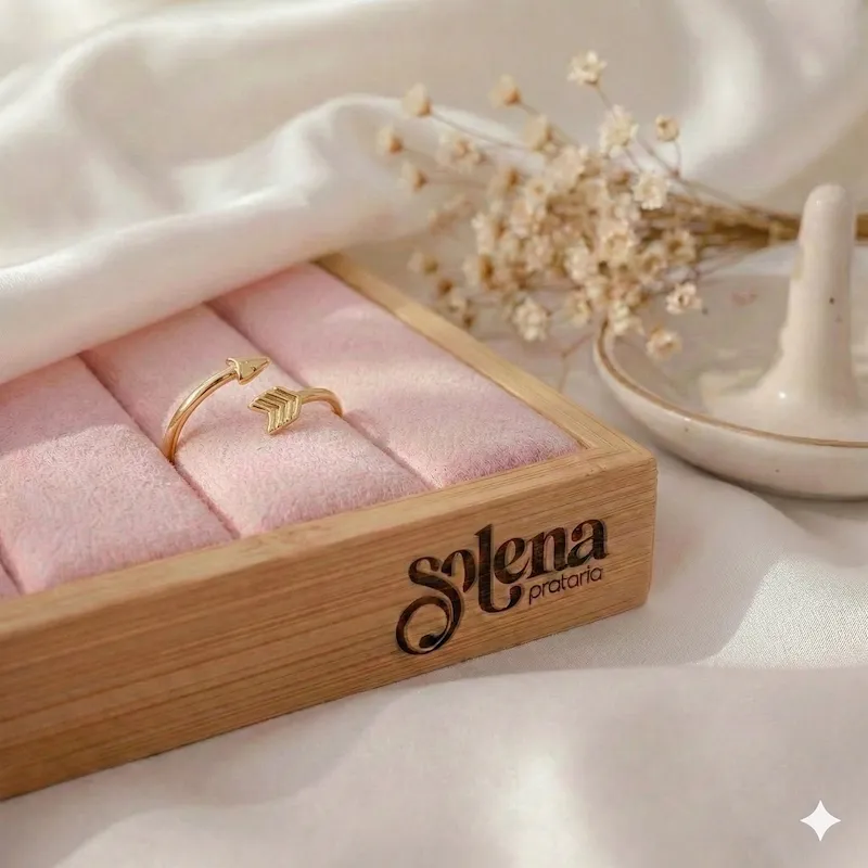 Anel Regulável Flecha Folheado — foto 2