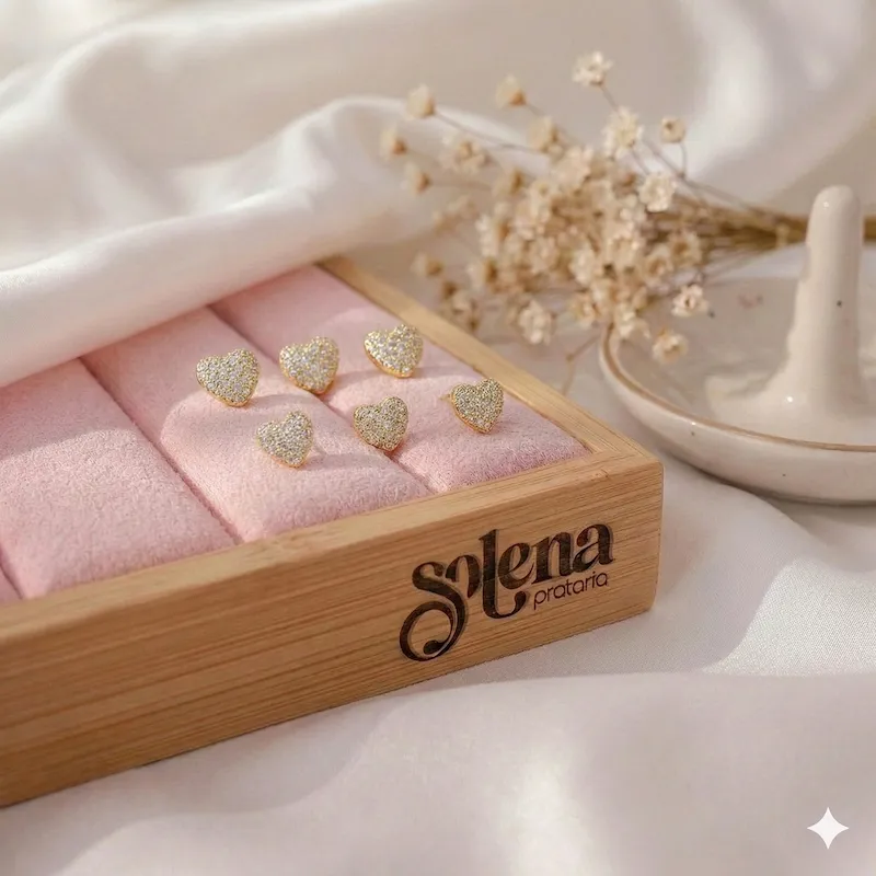 Kit Brincos Zircônias - 3 Pares Folheada — foto 3